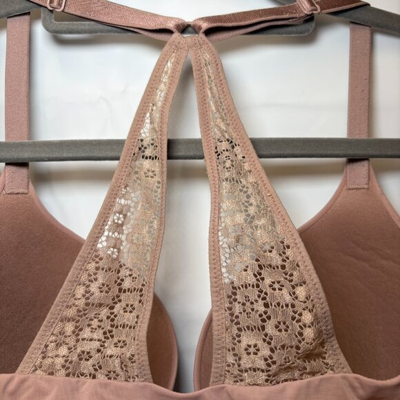 Victoria’s Secret mauve perfect shape bra front clasp lace back size 32DD - Picture 5 of 9